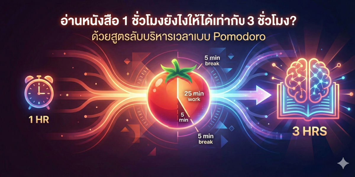 อ่านหนังสือ 1 ชั่วโมงยังไงให้ได้เท่ากับ 3 ชั่วโมง? ด้วยสูตรลับบริหารเวลาแบบ Pomodoro