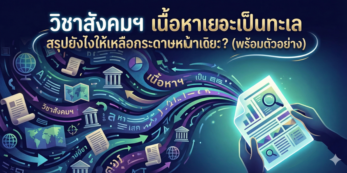 วิชาสังคมฯ เนื้อหาเยอะเป็นทะเล สรุปยังไงให้เหลือกระดาษหน้าเดียว? (พร้อมตัวอย่าง)