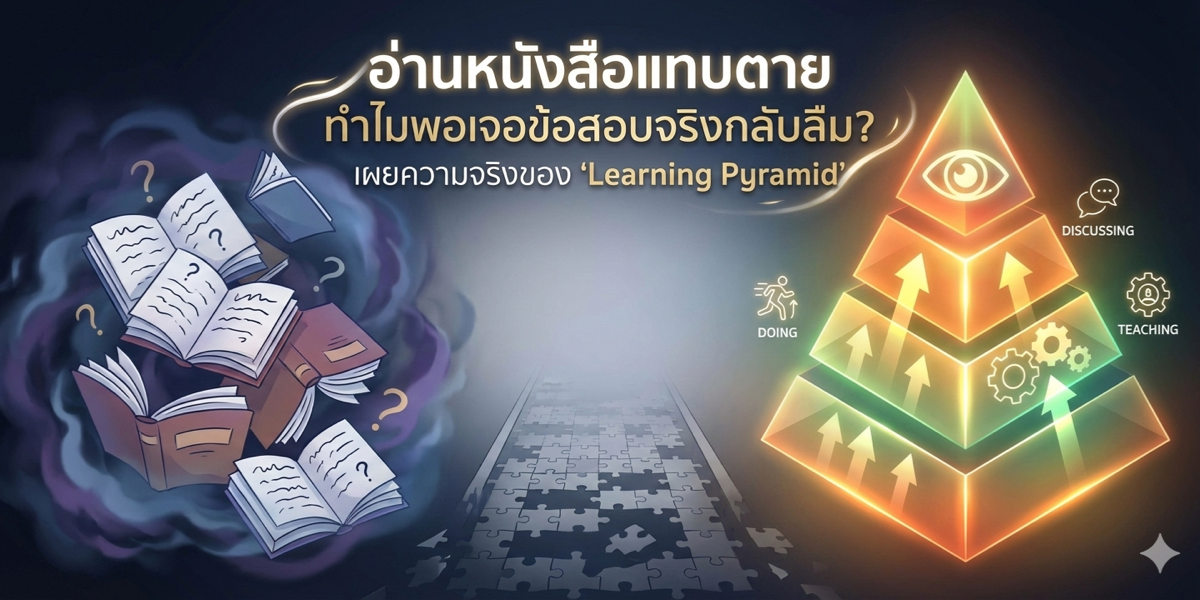 อ่านหนังสือแทบตาย ทำไมพอเจอข้อสอบจริงกลับลืม? เผยความจริงของ 'Learning Pyramid'