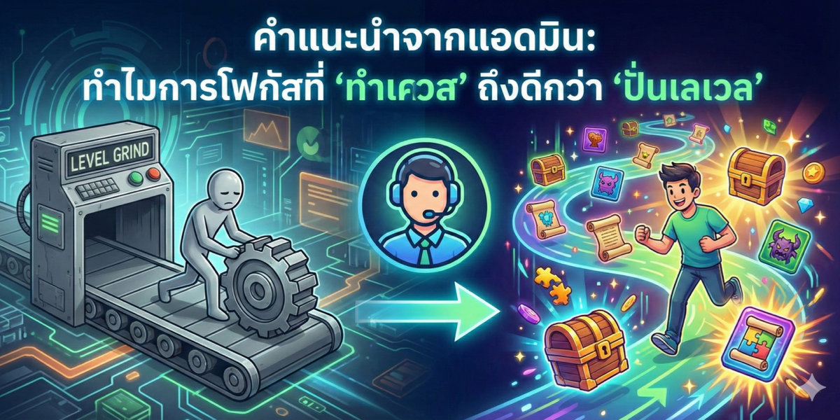 คำแนะนำจากแอดมิน: ทำไมการโฟกัสที่ 'ทำเควส' ถึงดีกว่า 'ปั่นเลเวล'