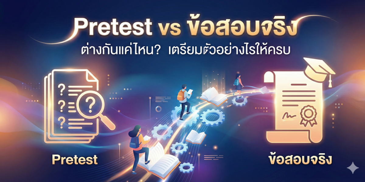 Pretest vs ข้อสอบจริง ต่างกันแค่ไหน? เตรียมตัวอย่างไรให้ครบ