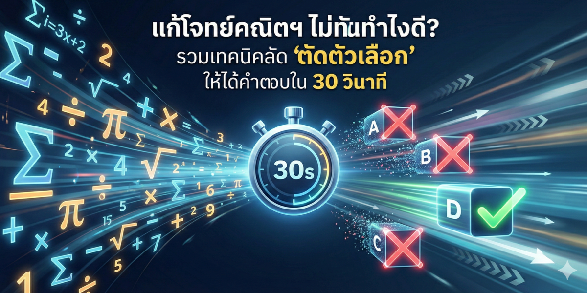 แก้โจทย์คณิตฯ ไม่ทันทำไงดี? รวมเทคนิคลัด 'ตัดตัวเลือก' ให้ได้คำตอบใน 30 วินาที